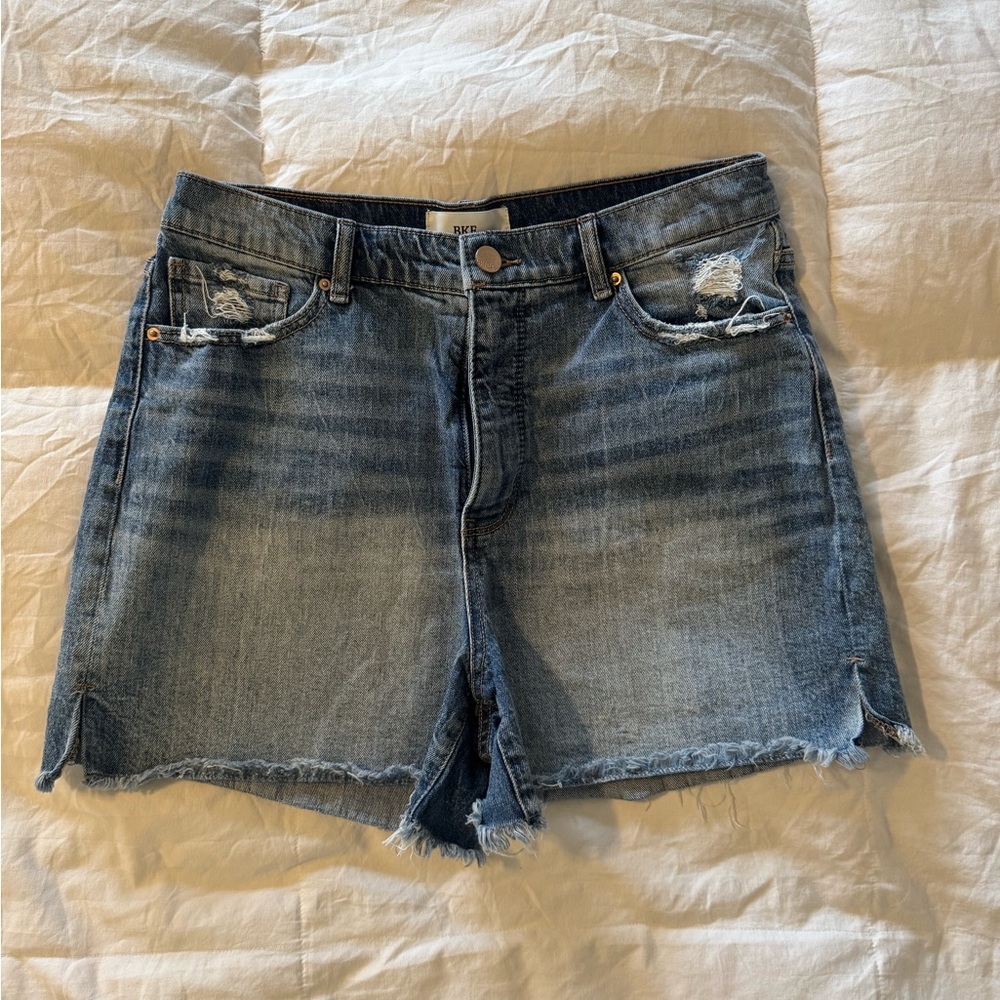 BKE Light Blue Distressed Jean Shorts